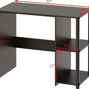 SHW Cyrus Home Office Desk with Shelves, Espresso