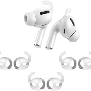 Zotech 3 Pairs AirPods Pro 1st & 2nd Gen Ear Hooks Secure Anti Slip Covers + Silicone Ear Tips Earbud Eartips (S, M, L, White)