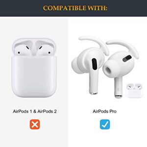 Zotech 3 Pairs AirPods Pro 1st & 2nd Gen Ear Hooks Secure Anti Slip Covers + Silicone Ear Tips Earbud Eartips (S, M, L, White)