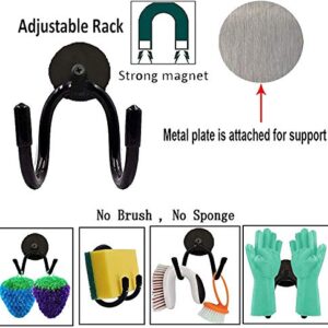 Pmsanzay Magnetic Sponge Holder, Adjustable Kitchen Sink Caddy Organizer Dish Cloth Storage Hook for Kitchen Accessories - No Drilling