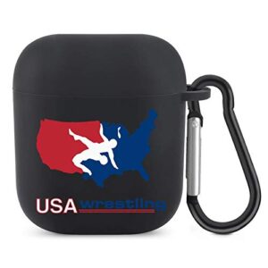 stylish case for airpods usa wrestling earphone case black-usa wrestling1