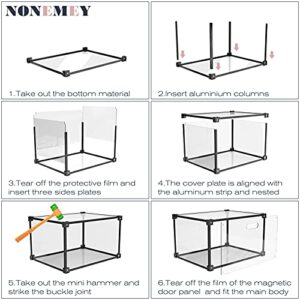 NONEMEY Clear Acrylic Shoe Storage Box Stackable Shoe Organizer, Foldable Storage Containers with Magnetic, Lids Side Open Display Case Organizer for Sneaker, Fully Transparent Design for Collectibles and Display (1 Pack)