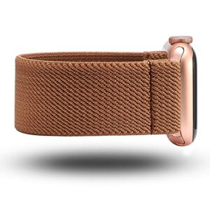 toyouths elastic band compatible with apple watch band scrunchies stretchy solo loop 41mm/40mm/38mm soft nylon strap replacement wristband for iwatch series 8/7/se/6/5/4/3/2/1, brown, xs
