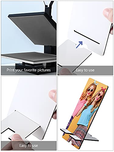 Frienda 4 Pieces Sublimation Blank Cell Phone Stand Holder Sublimation Phone Holders Sublimation Desktop Phone Holder for Home Office