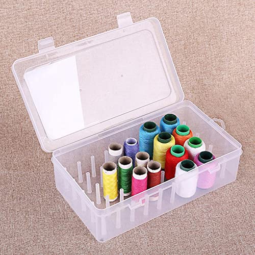 Amagogo 3 Pack 42 Slots Large Capacity Sewing Thread Holders for Spools of Thread, Empty Thread Storage Box, Sewing Yarn Spools Containers Storage Case