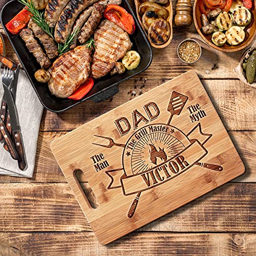 Gifts for Dad, Personalized Dad Cutting Board, Gifts For Dad, Grill Master | 9 Designs | Dad Gifts from Daughter, Wife - Grandpa Gifts from Grandchildren