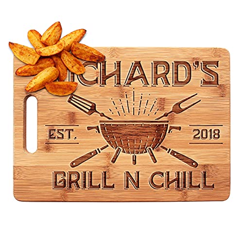 Gifts for Dad, Personalized Dad Cutting Board, Gifts For Dad, Grill Master | 9 Designs | Dad Gifts from Daughter, Wife - Grandpa Gifts from Grandchildren