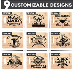 Gifts for Dad, Personalized Dad Cutting Board, Gifts For Dad, Grill Master | 9 Designs | Dad Gifts from Daughter, Wife - Grandpa Gifts from Grandchildren