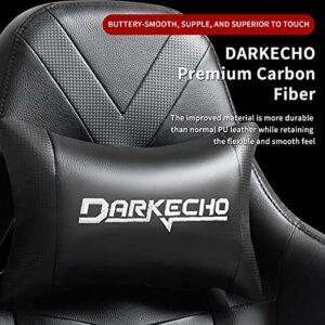 Darkecho Gaming Chair Office Chair with Footrest Massage Racing Computer Ergonomic Chair Leather Reclining Desk Chair Adjustable Armrest High Back Gamer Chair with Headrest and Lumbar Support Black