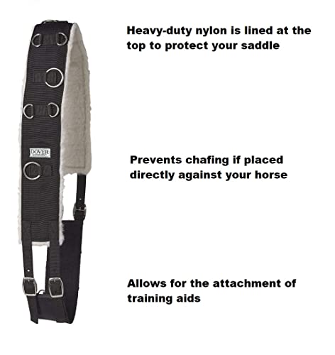 Dover Saddlery Fleece and Nylon Surcingle, Size Horse, Black