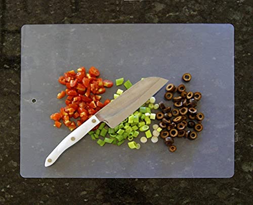 Thin Clear Flexible Plastic Cutting Board Chopping Mat 12" x 15" (2 Pack)