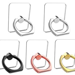 5 Pack Cell Phone Ring Holder Stand Transparent Phone Ring Holder 360° Degree Rotation Finger Ring Kickstand Compatible Various Mobile Phones or Phone Cases