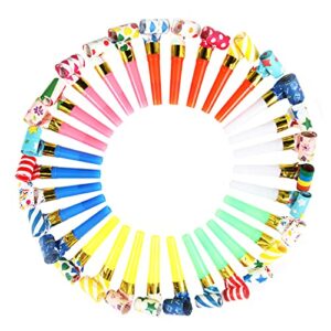 Siumir 100 x Blowouts Noisemakers Funny Party Blowouts Blowers for Kids, Assorted Color