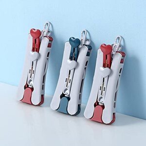 2 Pieces Travel Hangers Portable Travel Hanger Folding Clothes Hanger Travel Clothes Hanger Portable Folding Clothes Hanger Foldable Clothes Drying Rack with Clips(Blue, Red)