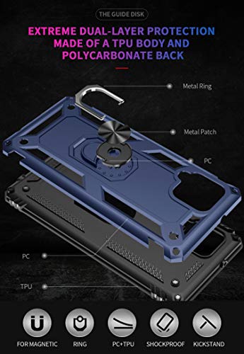 SKTGSLAMY Samsung A42 5G Case,Galaxy A42 5G Case,with Screen Protector,[Military Grade] 16ft. Drop Tested Cover with Magnetic Kickstand Car Mount Protective Case for Samsung Galaxy A42 5G, Blue