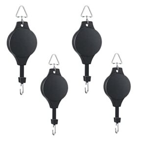 nc123 4 pack plant pulley retractable plant hook pulley adjustable plant hanger hanging flower basket for garden baskets pots and birds feeder in different height lower and raise