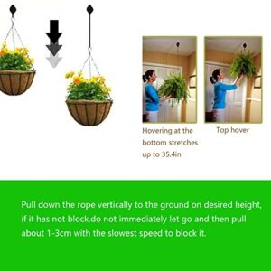 NC123 4 Pack Plant Pulley Retractable Plant Hook Pulley Adjustable Plant Hanger Hanging Flower Basket for Garden Baskets Pots and Birds Feeder in Different Height Lower and Raise