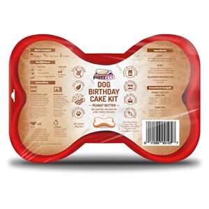 puppy cake dog birthday cake kit- cake mix, icing mix, candle and silicone pan (peanut butter)