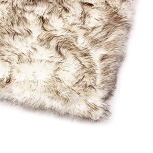 faux fur shag rug extra soft fluffy carpet for any room decor 2' x 3' white & black tips