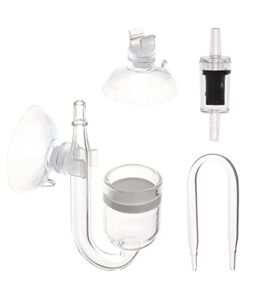 clscea aquarium glass co2 diffuser atomizer with u tube check valve suction cup premium version