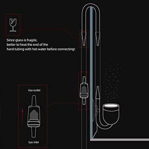 Clscea Aquarium Glass CO2 Diffuser Atomizer with U Tube Check Valve Suction Cup Premium Version