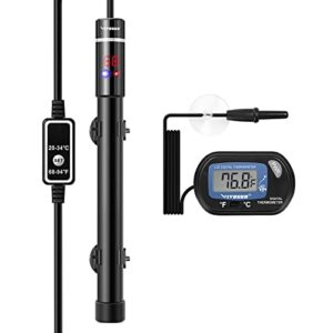 vivosun submersible aquarium heater with thermometer combination, 300w titanium fish tank heaters with intelligent led temperature display and external temperature controller