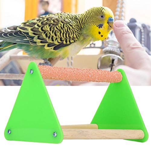 Jeanoko Parrot Frosted Stick Triangle Stand Perch Parrot Stand Lightweight Portable Lovebird for Macaw