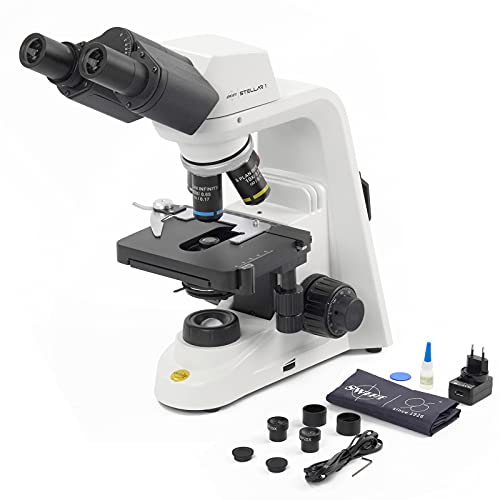 SWIFT Stellar 1 Pro-B Research-Grade Infinity Corrected Lab Compound Microscope, 40X-2500X, Siedentopf Binocular Head, Mechanical Stage, Abbe, Ultra-Precise Focusing, User and Eco-Friendly