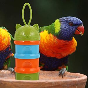 POPETPOP Bird Feeder Cups, Parrot Water Treat Box Cat Head Shaped Bird Food Storage Container for Travel Cage Carrier Backpack Accessories 2pcs