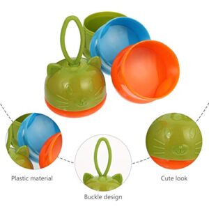 POPETPOP Bird Feeder Cups, Parrot Water Treat Box Cat Head Shaped Bird Food Storage Container for Travel Cage Carrier Backpack Accessories 2pcs
