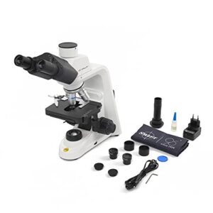Swift Stellar 1-T Professional Lab Compound Microscope, 40X-2500X Magnification, Siedentopf Trinocular Head, Mechanical Stage, Ultra-Precise Focusing, Camera-Compatible, User and Eco-Friendly Design