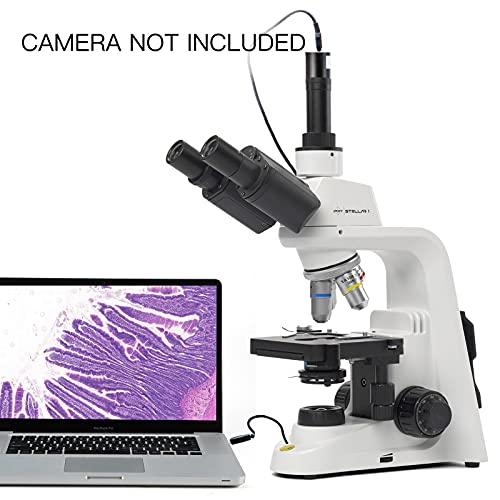 Swift Stellar 1-T Professional Lab Compound Microscope, 40X-2500X Magnification, Siedentopf Trinocular Head, Mechanical Stage, Ultra-Precise Focusing, Camera-Compatible, User and Eco-Friendly Design