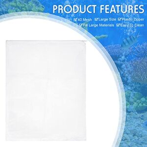 5 Pieces Large Filter Media Bags Aquarium Bio Media Bags 17.5 Inch by 13.5 Inch Aquarium Filter Nylon Mesh Bags with Zipper for Activated Carbon Fish Tank Charcoal Filter Bags Bio Ball Ammonia Remover