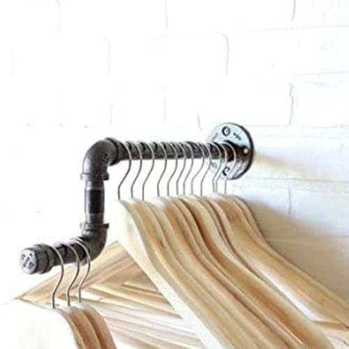 Ironwerks Designs 15" Urban Industrial Pipe Wall Rack - Clothing Rack, Closet Organization, Retail Display, Made From Real Plumbing Black Iron Pipe