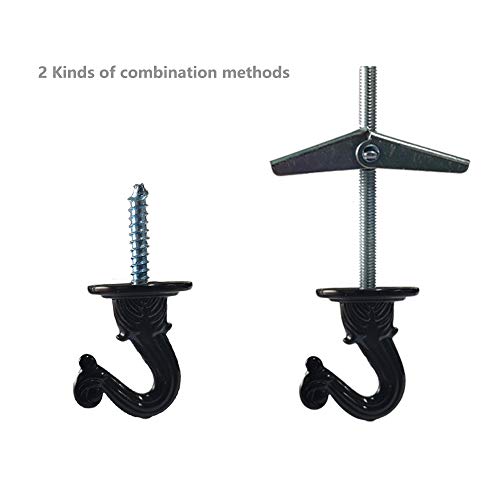 4 Set Swag Ceiling Hooks Heavy Duty Swag Hook with Hardware for Hanging Plants Ceiling Installation Cavity Wall Fixing