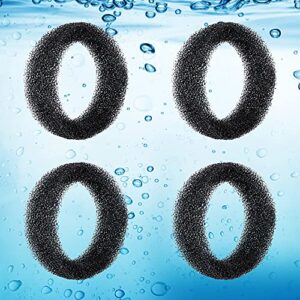 4 packs polame pre-filter sponges, stainless steel cat fountain sponge foam filter black, compatible with 84oz/2.5l pet fountain automatic drinking water dispenser