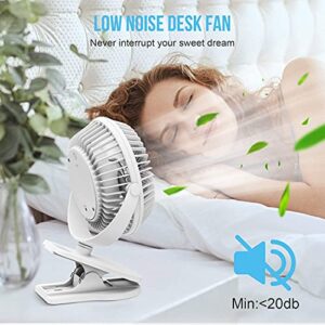 Small Desk Fan & Clip on Fan-2 Pack Bundle Deal - White