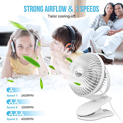 Small Desk Fan & Clip on Fan-2 Pack Bundle Deal - White