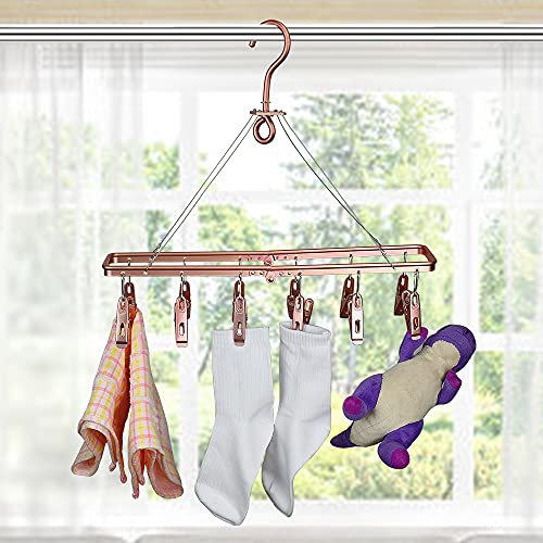 KANGCAI Sock Hanger Clothes Drying Rack Mitten Drying Rack herb Drying Rack tendederos de ropa para secar Foldable Drying Racks for Laundry Racks for Apartments（Pink）