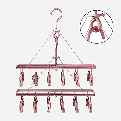 KANGCAI Sock Hanger Clothes Drying Rack Mitten Drying Rack herb Drying Rack tendederos de ropa para secar Foldable Drying Racks for Laundry Racks for Apartments（Pink）