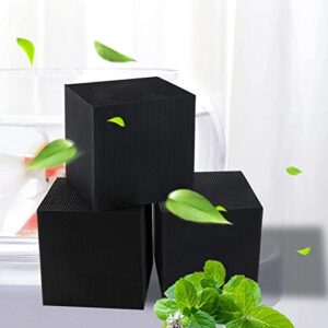 Banoo, Water Purifier Cube, Eco-Aquarium Filter Active Carbon ​Ultra ​Strong Filtration and Absorption ​Aquarium Filter ​Media Activated ​Charcoal Cubes ​for Ponds, Fish Tank, Water Tan, 4X4X4 Inch