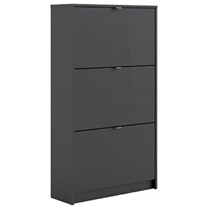 tvilum, black matte bright 3 drawer shoe cabinet