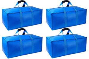 jsjhe heavy duty extra large moving bags w/backpack straps strong handles & zippers, storage totes, alternative to moving box, recycled material (blue, 4pcsx29.5x15x13inch)