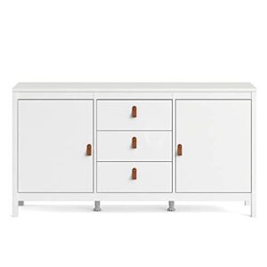 tvilum, white madrid 2 door sideboard with 3 drawers