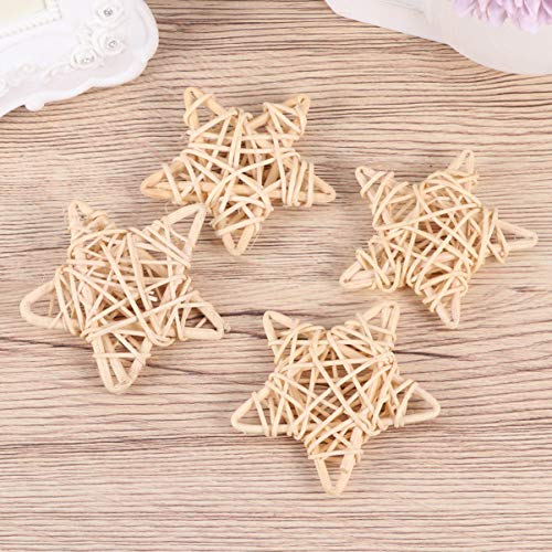 STOBOK 4pcs Small Animal Activity Toy Star Rattan Rabbit Chew Ball Woven Grass Play Ball Toy for Cat Hamster Gerbils Chinchilla Birds Guinea Pig