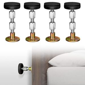 tiilan headboard stoppers for wall, adjustable threaded bed frame anti-shake tool, bed frame bumper guards, stable tool for bed, cabinet, sofa - pack of 4 (1.0-3.2 in)