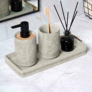 Concrete Tray, Bathroom Trays for Counter, Stone Tray, Cement Tray, Vanity Trays for Bathroom and Home Decor, 11L x 4.9W x 1.1H inches