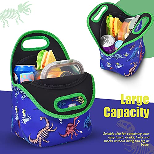 Fossils Dinosaur Lunch Bag - Neoprene Insulated Lunch Box for Boys Kids School Picnic Outdoor Lunch Handbag Waterproof Reusable Lunch Tote Bag Cooler Warm Pouch