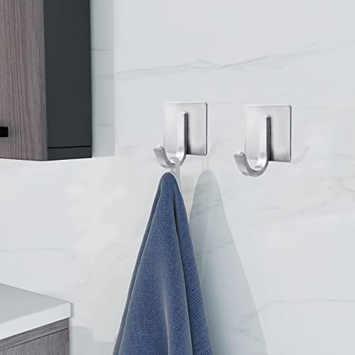 DGYB Adhesive Shower Hooks for Inside Shower 4 Packs Bathroom Towel Hook Waterproof Strong Nickel Wall Hooks Perfect for Glass Door Mirror Tile