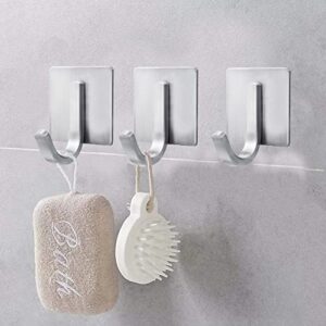 DGYB Adhesive Shower Hooks for Inside Shower 4 Packs Bathroom Towel Hook Waterproof Strong Nickel Wall Hooks Perfect for Glass Door Mirror Tile